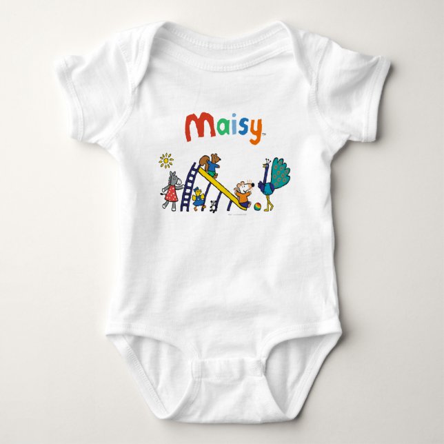Body Para Bebé Maisy en el patio con los amigos (Anverso)