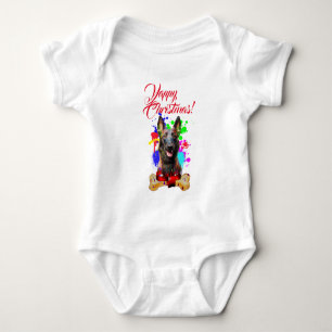 Body Para Bebé Malinois Perro Navideño Monísimo Personalizable La
