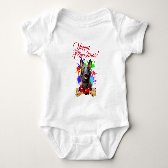 Body Para Bebé Malinois Perro Navideño Monísimo Personalizable La (Anverso)