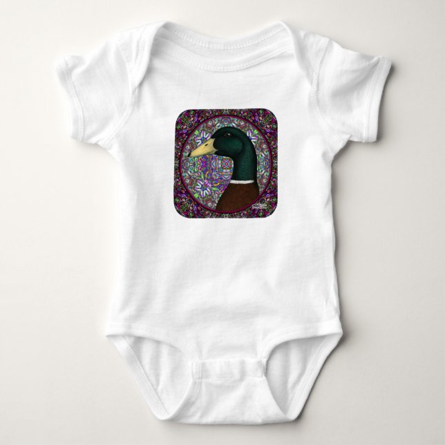 Body Para Bebé Mallard Drake Mosaic Circle (Anverso)