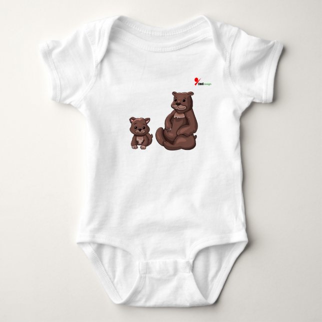 Body Para Bebé Mama Bear & Cub Baby Bodysuit (Anverso)