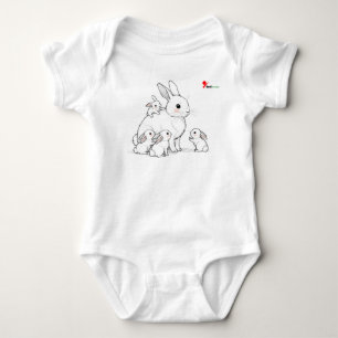 Body Para Bebé Mama Conejo y Bebés Bodysuit para Bebé