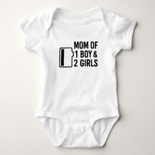 Body Para Bebé Mamá de 1 Niño y 2 Niñas