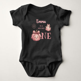 Body Para Bebé Mamá del Espeluznante Uno Pinkoween Retro Fantasma