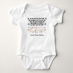 Body Para Bebé Mamá elefante personalizada, amor por nombre pers