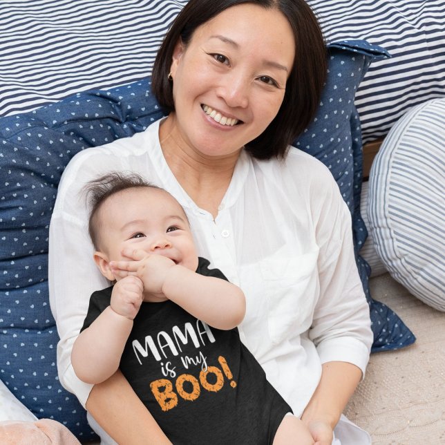 Body Para Bebé Mama es mi Boo! Negro (Subido por el creador)