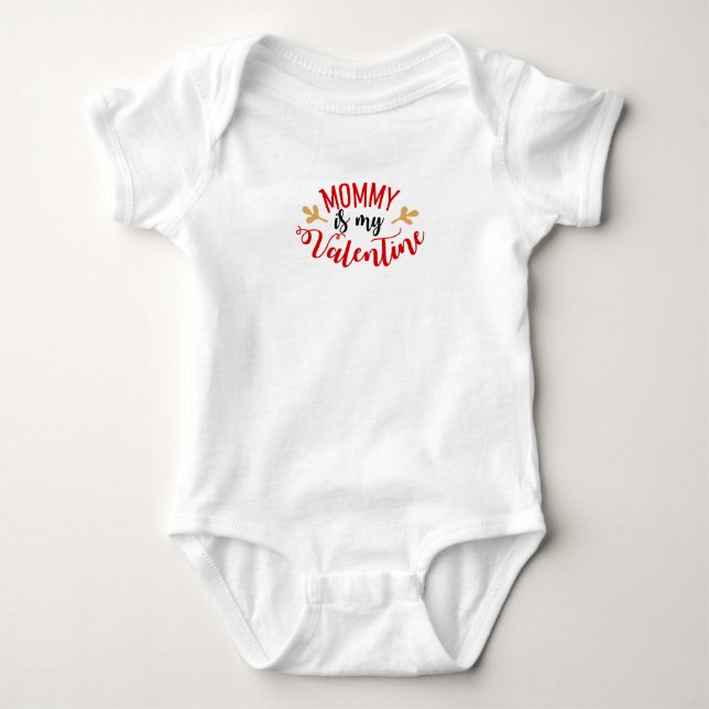 Body Para Bebé Mamá es mi valentín (Anverso)