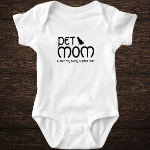 Body Para Bebé Mamá Gata Amante de Mascotas Personalizada Día de