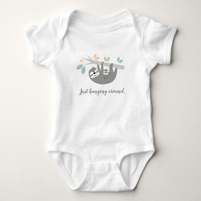 Body Para Bebé Mamá gris y camiseta bebé Sloth (Anverso)
