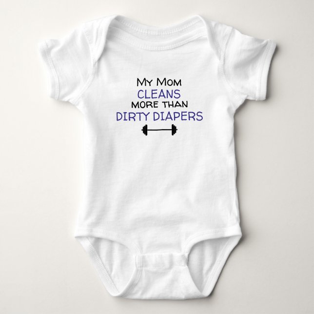 Body Para Bebé Mamá limpia más que pañales (Anverso)