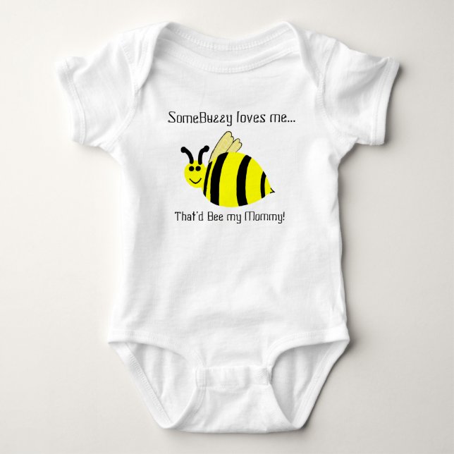 Body Para Bebé Mamá linda me ama la camiseta del bebé de la abeja (Anverso)