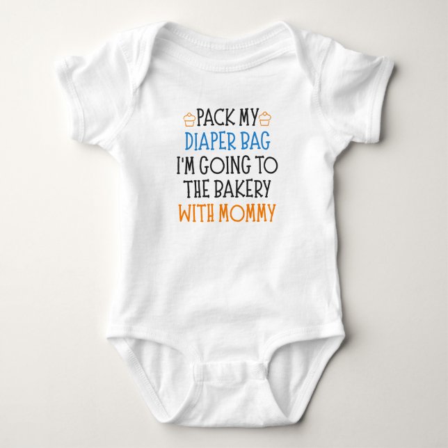 Body Para Bebé Mamá Panadera Divertida Frase de Bebé de Panadería (Anverso)