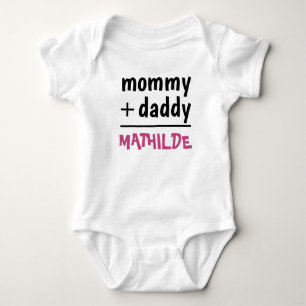 Body Para Bebé Mamá Papá Amor Niña Nombre Rosa