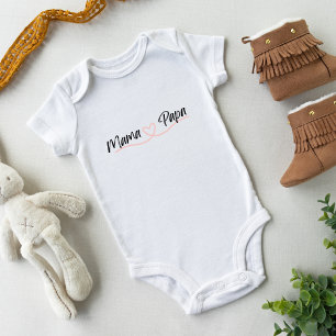 Body Para Bebé Mamá papá con camiseta de corazón