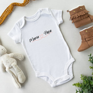 Body Para Bebé Mamá papá con camiseta de corazón