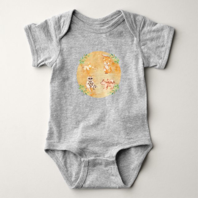 Body Para Bebé Mamá pequeña exploradora y animales bebé Bodysuit  (Anverso)