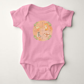 Body Para Bebé Mamá pequeña exploradora y animales bebés Bodysuit