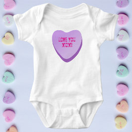 Body Para Bebé Mamá Personalizado Cute Candy Heart Purple Heart