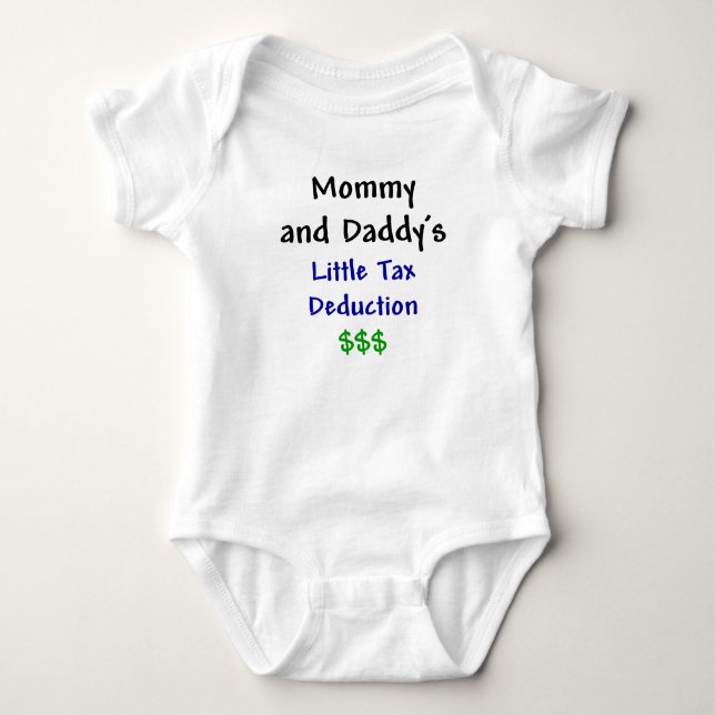 Body Para Bebé Mamá y Daddys poco azul de la deducción fiscal (Anverso)