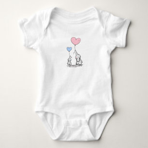Body Para Bebé Mamá y los bebés elefantes beben un trozo de té