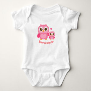 Body Para Bebé Mamá y Yo, Búho Bebé Adorable, Rosa