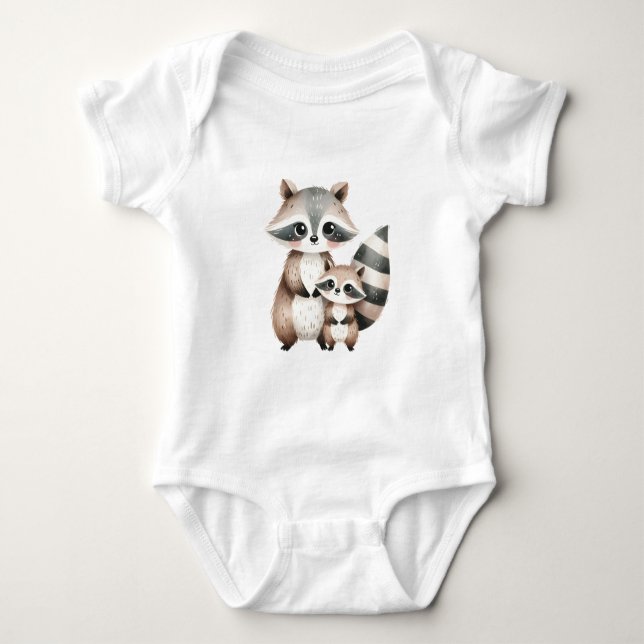 Body Para Bebé Mamá y yo-Mapache (Anverso)
