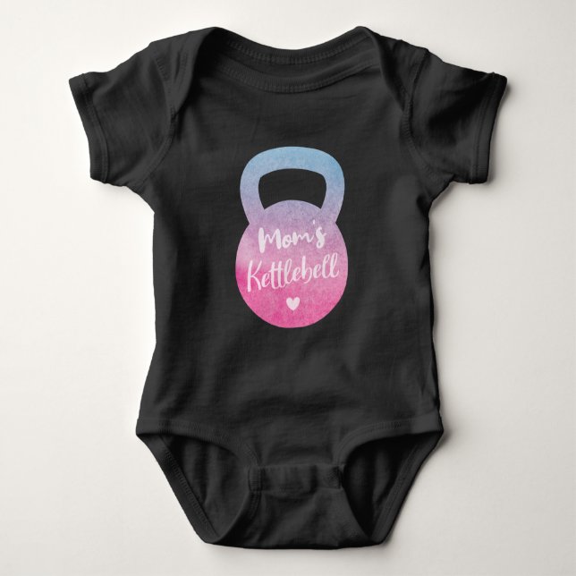 Body Para Bebé Mamás Kettlebell, Pizarro degradado rosa y azul Ke (Anverso)