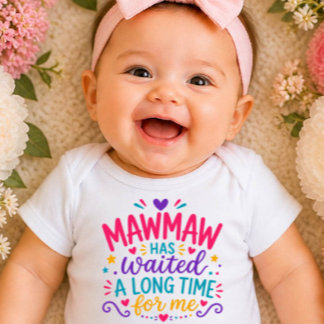 Body Para Bebé Mamaw Ha Esperado Bodysuit Colorido Para Bebé