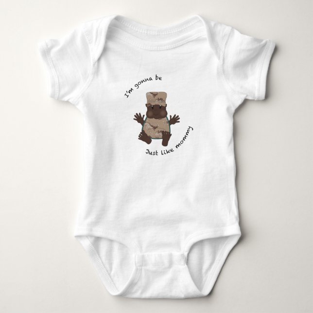 Body Para Bebé Mami de soldados (Anverso)
