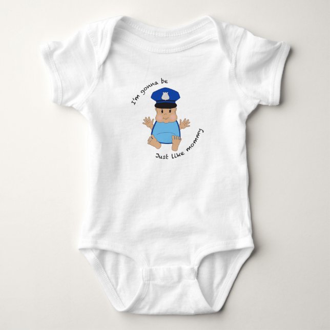 Body Para Bebé Mami oficial de policía (Anverso)