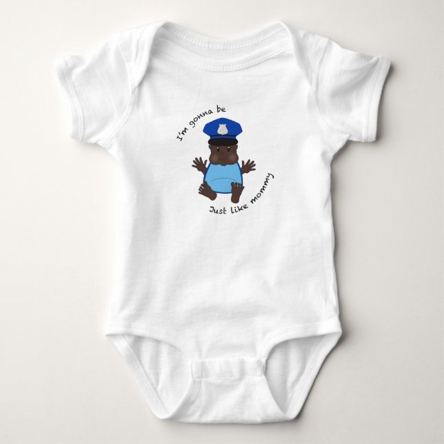 Body Para Bebé Mami oficial de policía (Anverso)