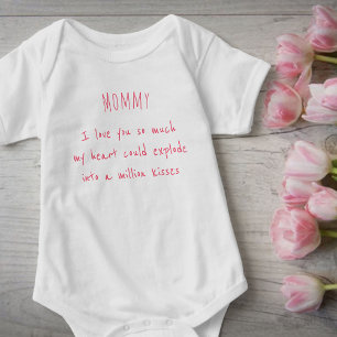 Body Para Bebé Mami Te Amo Mucho Poema Manuscrito Rosa