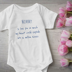 Body Para Bebé Mami te quiero mucho niño poema manuscrito