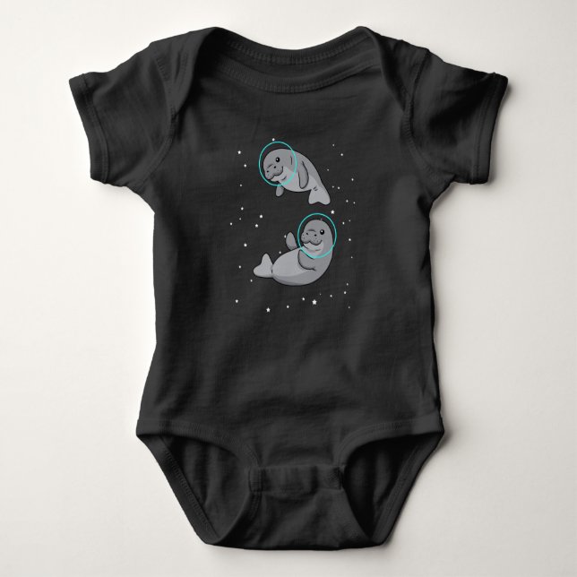 Body Para Bebé Manatee Astronauta Regalo a mujeres Manatee (Anverso)