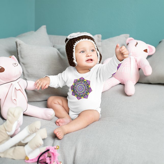 Body Para Bebé MANDALA DE VIDRIO PURPLE, Camiseta DE BEBÉ (Subido por el creador)