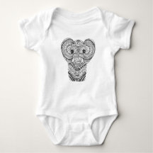 Mandala Onsie del elefante del bebé