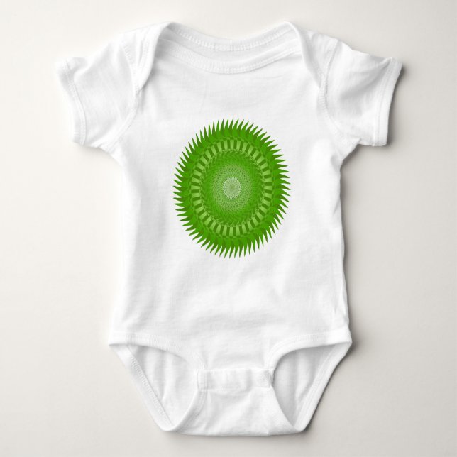Body Para Bebé Mandalá verde del sol (Anverso)