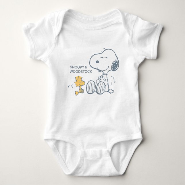 Body Para Bebé Maní | Snoopy & Woodstock Happy (Anverso)