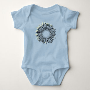 Body Para Bebé Mano floral de girasol rústico