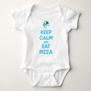 Body Para Bebé Mantén la Calma y Come Pizza 1