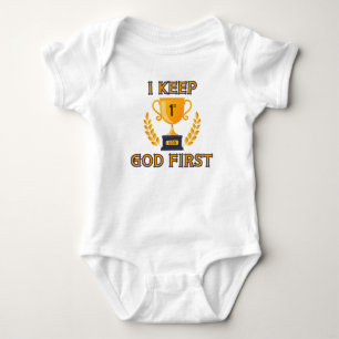 Body Para Bebé Mantengo a Dios Primero Basado en la Fe Unisex