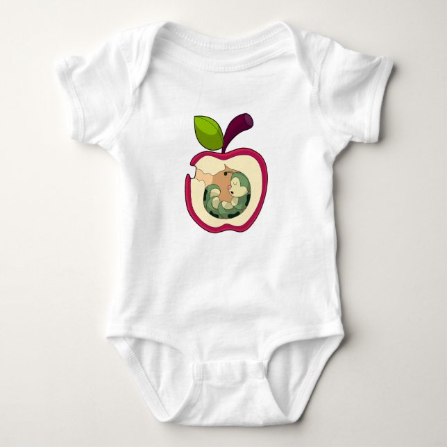 Body Para Bebé Manzana de orugas (Anverso)