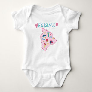 Body Para Bebé Mapa de la Isla Grande de Hawái Ilustración Adorab