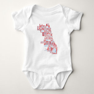 Body Para Bebé Mapa de la vecindad de Chicago