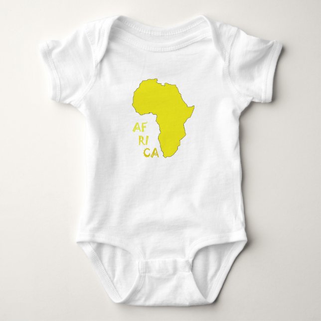 Body Para Bebé Mapa divertido de África amarillo (Anverso)