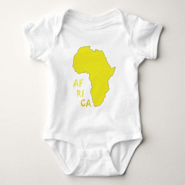 Body Para Bebé Mapa divertido de África amarillo (Anverso)