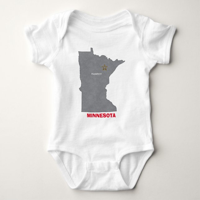 Body Para Bebé Mapa personalizado de la ciudad natal de MINNESOTA (Anverso)