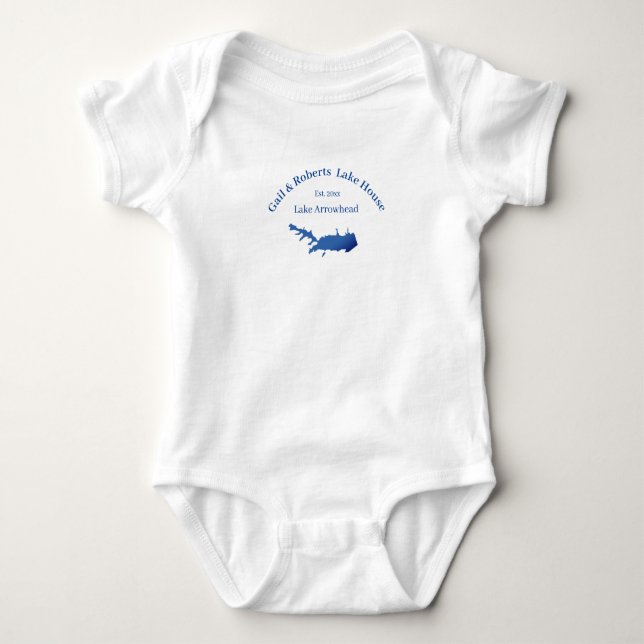 Body Para Bebé mapa personalizado de Lake Arrowhead fecha estable (Anverso)