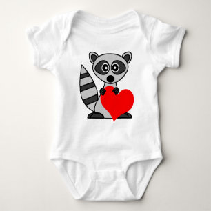 Body Para Bebé Mapache lindo del dibujo animado que lleva a cabo