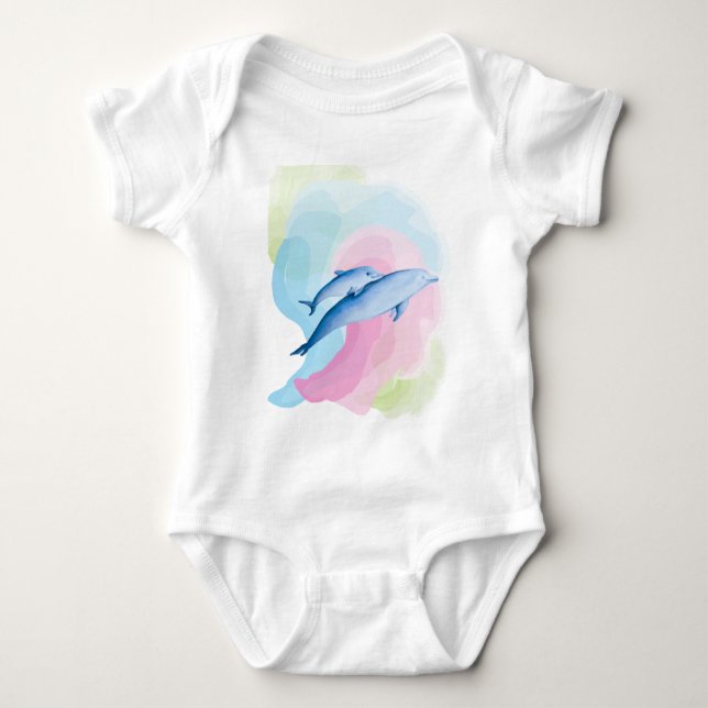 Body Para Bebé Mar asombroso con delfines (Anverso)
